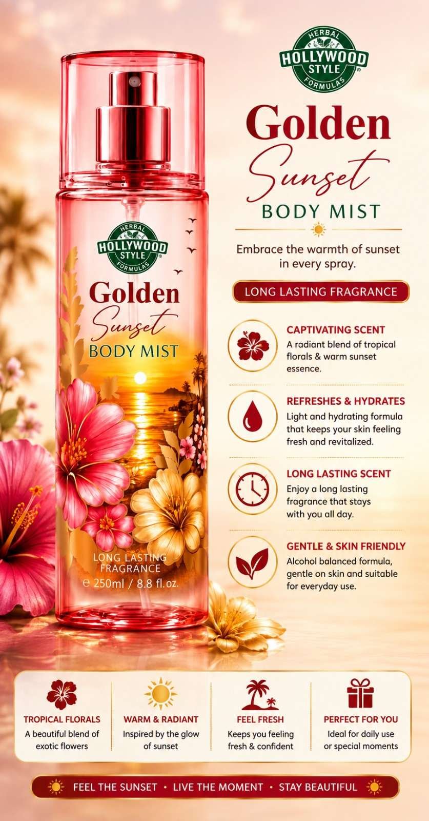 Golden Sunset Body Mist 250ml - Image 2
